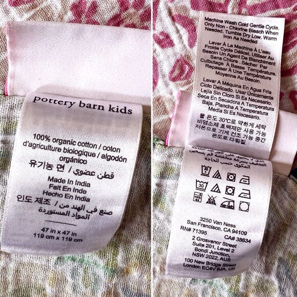 Lilly Pulitzer Pottery Barn Kids 47” Swaddle Baby Blanket Organic Cotton - Picture 3 of 7